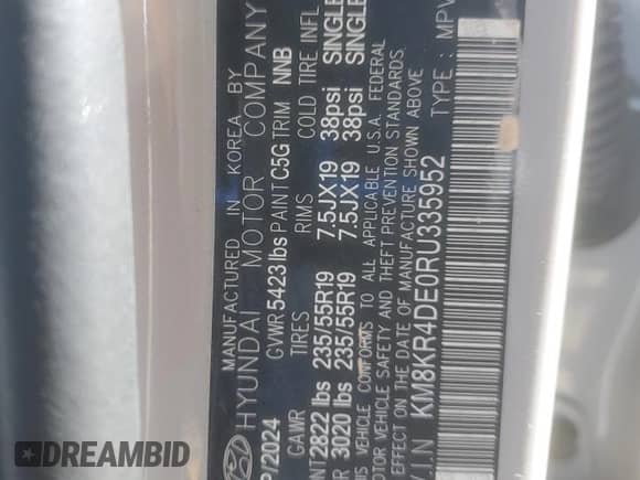 2024 Hyundai Ioniq 5 Limited с VIN KM8KR4DE0RU335952, выставлен на аукционе Copart как лот 70219735 с пробегом 7 190 миль миль и Списание • Salvage title. История ставок и продаж доступна на DreamBid. Изображение 13.