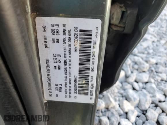 2004 Dodge Intrepid ES z VIN 2B3HD56M04H654417, wystawiony jako Copart lot #57024185 z przebiegiem 80 744 mil mil oraz Szkoda całkowita • Salvage title. Historia ofert i sprzedaży dostępna na DreamBid. Obrazek 12.