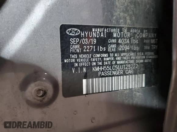 2020 Hyundai Elantra N Line z VIN KMHH55LC5LU125222, wystawiony jako Copart lot #70922435 z przebiegiem 40 322 mil mil oraz Szkoda całkowita • Salvage title. Historia ofert i sprzedaży dostępna na DreamBid. Obrazek 13.