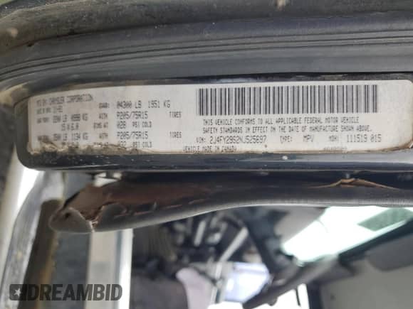 1992 Jeep Wrangler с VIN 2J4FY29S2NJ525697, выставлен на аукционе Copart как лот 43551545 с пробегом 281 770 миль миль и Списание • Salvage title. История ставок и продаж доступна на DreamBid. Изображение 15.