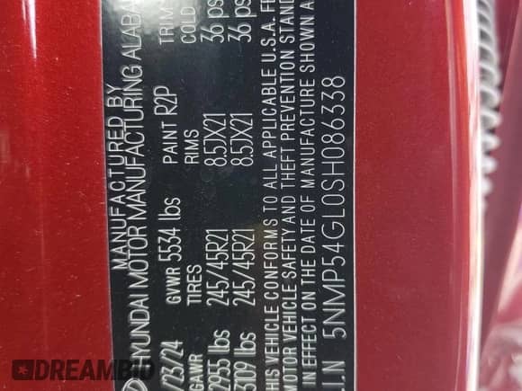 2025 Hyundai Santa Fe Calligraphy с VIN 5NMP54GL0SH086338, выставлен на аукционе Copart как лот 66622995 с пробегом 7 251 миль миль и Списание • Salvage title. История ставок и продаж доступна на DreamBid. Изображение 13.