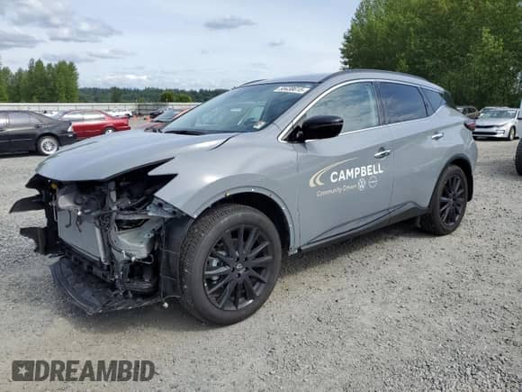 2024 Nissan Murano SV z VIN 5N1AZ2BS8RC107454, wystawiony jako Copart lot #58438615 z przebiegiem 4 852 mil mil oraz Szkoda całkowita • Salvage title. Historia ofert i sprzedaży dostępna na DreamBid. Obrazek 1.