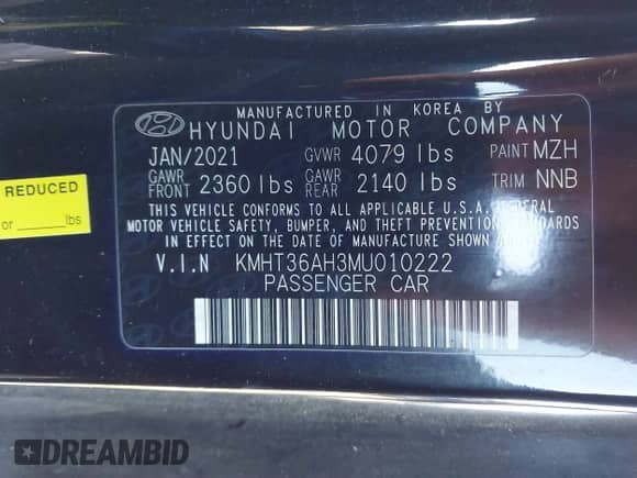 2021 Hyundai Veloster z VIN KMHT36AH3MU010222, wystawiony jako IAAI lot #41754524 z przebiegiem 25 128 mil mil oraz . Historia ofert i sprzedaży dostępna na DreamBid. Obrazek 9.