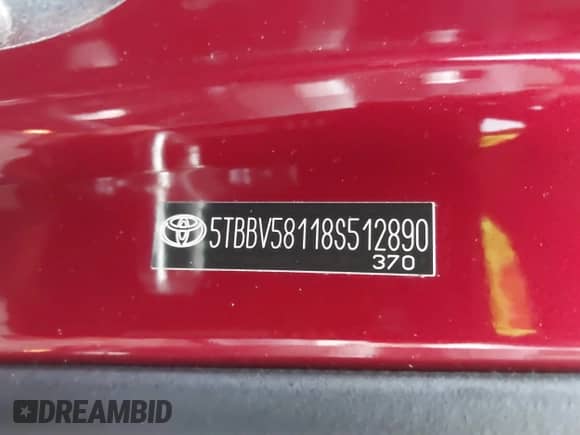 2008 Toyota Tundra Limited с VIN 5TBBV58118S512890, выставлен на аукционе IAAI как лот 41206757 с пробегом 132 816 миль миль и . История ставок и продаж доступна на DreamBid. Изображение 9.