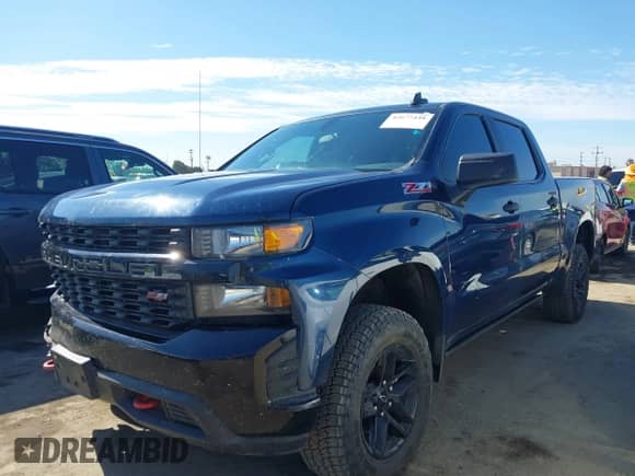 2021 Chevrolet Silverado 1500 Custom Trail Boss with VIN 1GCPYCEF4MZ234391, listed as a IAAI auction lot 42677448 with 87,228 mi miles and . Bid and sale history available at DreamBid. Image 2.