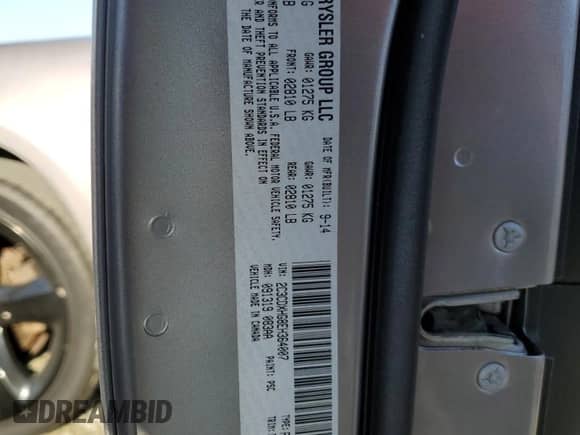 2014 Dodge Charger SXT with VIN 2C3CDXHG8EH364007, listed as a Copart auction lot 84805345 with 184,539 mi miles and Salvage title. Bid and sale history available at DreamBid. Image 13.