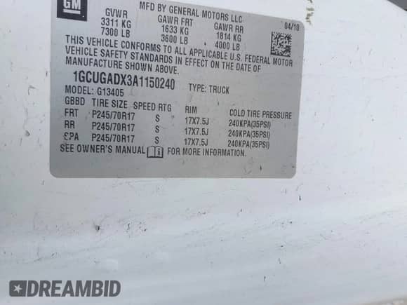 2010 Chevrolet Express Cargo с VIN 1GCUGADX3A1150240, выставлен на аукционе IAAI как лот 42081426 с пробегом 533 686 миль миль и . История ставок и продаж доступна на DreamBid. Изображение 9.