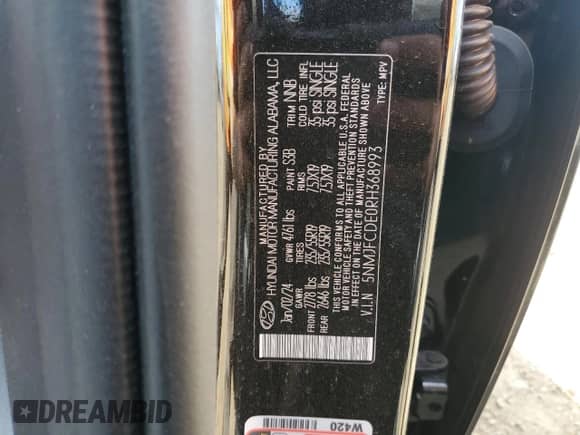 2024 Hyundai Tucson SEL z VIN 5NMJFCDE0RH368993, wystawiony jako Copart lot #71482335 z przebiegiem 18 173 mil mil oraz Szkoda całkowita • Salvage title. Historia ofert i sprzedaży dostępna na DreamBid. Obrazek 12.