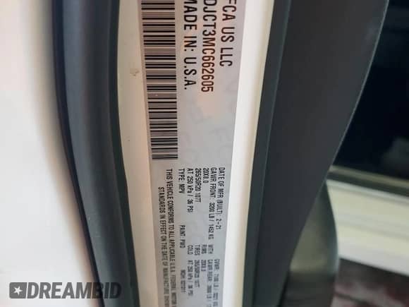 2021 Dodge Durango R/T with VIN 1C4SDJCT3MC662605, listed as a Copart auction lot 61850695 with 95,799 mi miles and Salvage title. Bid and sale history available at DreamBid. Image 14.