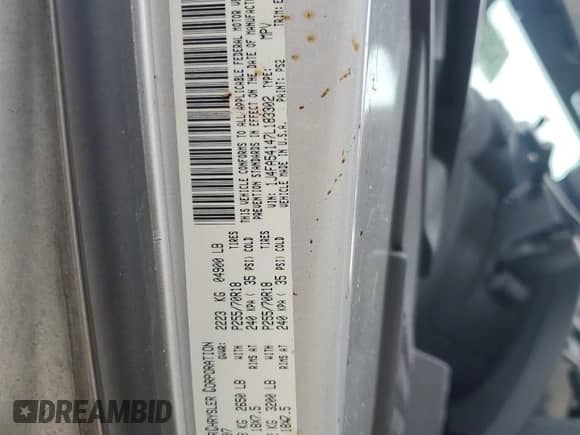 2007 Jeep Wrangler Sahara с VIN 1J4FA54147L183302, выставлен на аукционе Copart как лот 63569425 с пробегом 94 450 миль миль и На запчасти • Non repairable. История ставок и продаж доступна на DreamBid. Изображение 14.