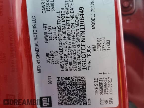 2022 Chevrolet Colorado 4WD LT с VIN 1GCGTCEN7N1108449, выставлен на аукционе Copart как лот 86668535 с пробегом 86 895 миль миль и Списание • Salvage title. История ставок и продаж доступна на DreamBid. Изображение 12.