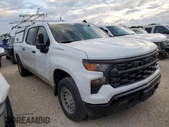 2023 Chevrolet Silverado 1500 Work Truck with VIN 3GCPDAEK4PG305607, listed as a Copart auction lot 48935655 with 10,480 mi miles and Salvage title. Bid and sale history available at DreamBid. Image 4.