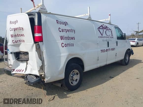 2017 Chevrolet Express Cargo z VIN 1GCZGHFG5H1349912, wystawiony jako IAAI lot #41638800 z przebiegiem 126 262 mil mil oraz . Historia ofert i sprzedaży dostępna na DreamBid. Obrazek 4.