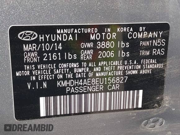 2014 Hyundai Elantra SE z VIN KMHDH4AE8EU156827, wystawiony jako IAAI lot #43175500 z przebiegiem 113 761 mil mil oraz . Historia ofert i sprzedaży dostępna na DreamBid. Obrazek 9.