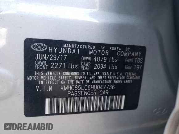 2017 Hyundai Ioniq Limited с VIN KMHC85LC6HU047736, выставлен на аукционе Copart как лот 39272104 с пробегом 63 814 миль миль и . История ставок и продаж доступна на DreamBid. Изображение 13.