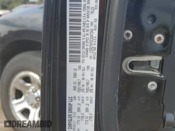 2012 Ram 1500 Tradesman with VIN 1C6RD7KP2CS247342, listed as a Copart auction lot 83819325 with 245,391 mi miles and Salvage title. Bid and sale history available at DreamBid. Image 12.