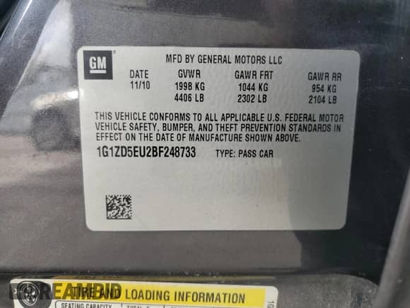 2011 Chevrolet Malibu 2LT с VIN 1G1ZD5EU2BF248733, выставлен на аукционе Copart как лот 68841405 с пробегом 192 006 миль миль и Списание • Salvage title. История ставок и продаж доступна на DreamBid. Изображение 12.