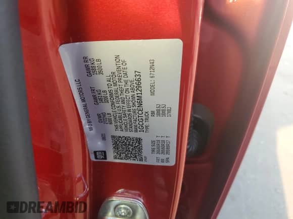 2021 Chevrolet Colorado 4WD LT with VIN 1GCGTCEN6M1296637, listed as a Copart auction lot 80132775 with 70,690 mi miles and Salvage title. Bid and sale history available at DreamBid. Image 12.