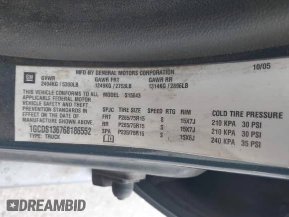 2006 Chevrolet Colorado 3LT с VIN 1GCDS136768186552, выставлен на аукционе IAAI как лот 42057085 с пробегом 129 901 миль миль и . История ставок и продаж доступна на DreamBid. Изображение 9.