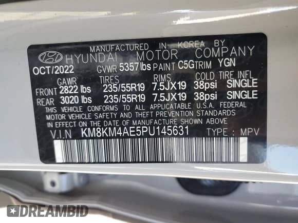 2023 Hyundai Ioniq 5 SE с VIN KM8KM4AE5PU145631, выставлен на аукционе Copart как лот 48797563 с пробегом 1 407 миль миль и . История ставок и продаж доступна на DreamBid. Изображение 14.