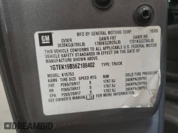 2006 GMC Sierra 1500 SLT with VIN 1GTEK19B56Z188402, listed as a Copart auction lot 53802755 with 108,448 mi miles and Salvage title. Bid and sale history available at DreamBid. Image 12.