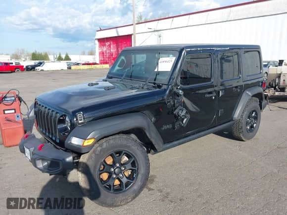 2021 Jeep Wrangler Unlimited Willys with VIN 1C4HJXDM0MW683276, listed as a IAAI auction lot 41896423 with 70,935 mi miles and . Bid and sale history available at DreamBid. Image 6.
