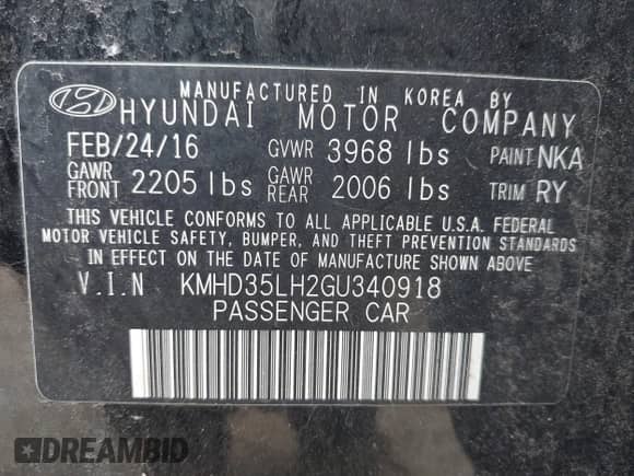 2016 Hyundai Elantra с VIN KMHD35LH2GU340918, выставлен на аукционе IAAI как лот 43226266 с пробегом 86 146 миль миль и . История ставок и продаж доступна на DreamBid. Изображение 9.