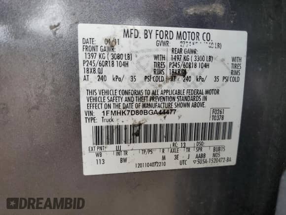 2011 Ford Explorer XLT with VIN 1FMHK7D80BGA44477, listed as a Copart auction lot 81456685 with 197,162 mi miles and Salvage title. Bid and sale history available at DreamBid. Image 13.