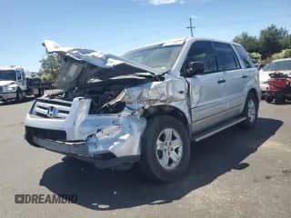 2006 Honda Pilot LX z VIN 2HKYF18136H556660, wystawiony jako Copart lot #67755065 z przebiegiem 122 936 mil mil oraz Szkoda całkowita • Salvage title. Historia ofert i sprzedaży dostępna na DreamBid. Obrazek 1.