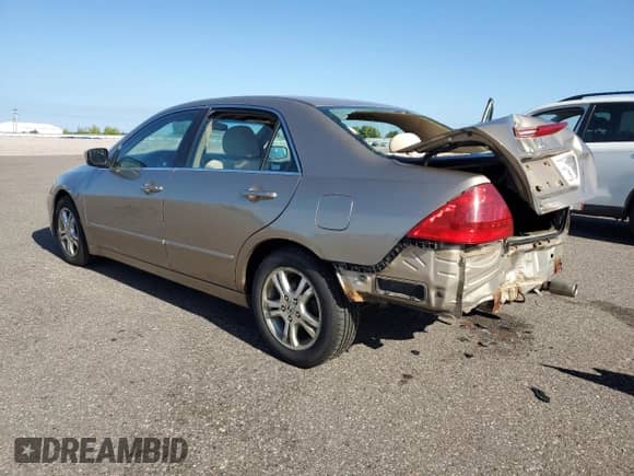 2007 Honda Accord EX with VIN 1HGCM56707A142955, listed as a Copart auction lot 81772165 with 157,098 mi miles and Salvage title. Bid and sale history available at DreamBid. Image 2.