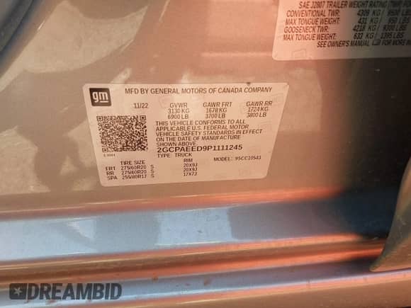 2023 Chevrolet Silverado 1500 LTZ с VIN 2GCPAEED9P1111245, выставлен на аукционе IAAI как лот 42448981 с пробегом 57 321 миль миль и . История ставок и продаж доступна на DreamBid. Изображение 9.