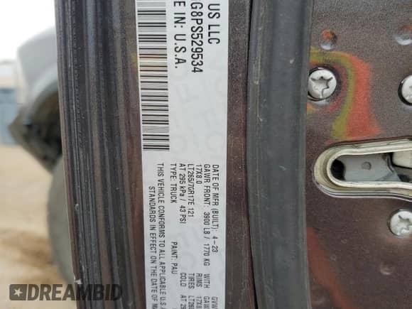 2023 Ram 1500 Warlock with VIN 1C6RR7GG8PS529534, listed as a Copart auction lot 72782394 with 15,744 mi miles and Salvage title. Bid and sale history available at DreamBid. Image 12.