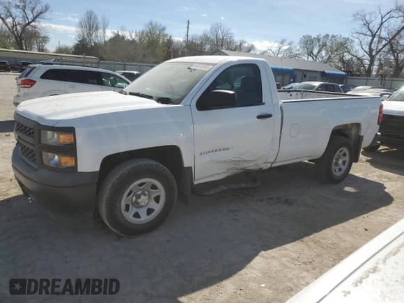 2014 Chevrolet Silverado 1500 Work Truck with VIN 1GCNCPEH9EZ397103, listed as a Copart auction lot 50642965 with 59,469 mi miles and Salvage title. Bid and sale history available at DreamBid. Image 1.