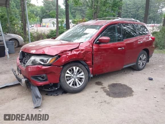 2018 Nissan Pathfinder S with VIN 5N1DR2MNXJC619242, listed as a IAAI auction lot 42436666 with 116,972 mi miles and . Bid and sale history available at DreamBid. Image 2.