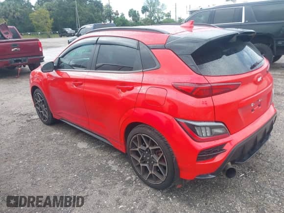 2023 Hyundai Kona with VIN KM8KH3AC2PU008143, listed as a IAAI auction lot 43424248 with 17,749 mi miles and . Bid and sale history available at DreamBid. Image 3.