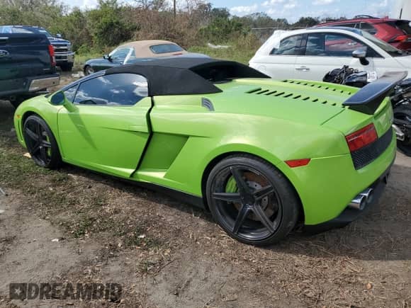 2013 Lamborghini Gallardo with VIN ZHWGU6BZ9DLA12793, listed as a Copart auction lot 77525804 with 11,777 mi miles and Salvage title. Bid and sale history available at DreamBid. Image 2.