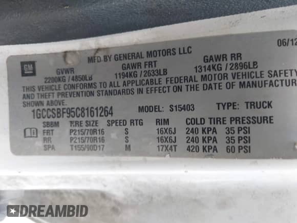 2012 Chevrolet Colorado Work Truck с VIN 1GCCSBF95C8161264, выставлен на аукционе IAAI как лот 42812579 с пробегом 256 044 миль миль и . История ставок и продаж доступна на DreamBid. Изображение 9.