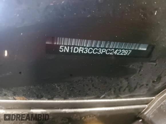 2023 Nissan Pathfinder SL with VIN 5N1DR3CC3PC242297, listed as a Copart auction lot 68586275 with 29,300 mi miles and Non repairable. Bid and sale history available at DreamBid. Image 14.