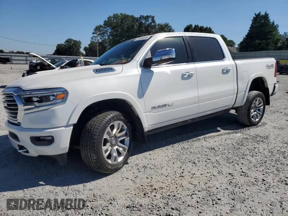 2021 Ram 1500 Longhorn with VIN 1C6SRFKT2MN573121, listed as a Copart auction lot 81305835 with 37,576 mi miles and Salvage title. Bid and sale history available at DreamBid. Image 1.