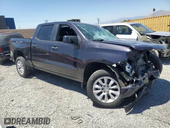 2022 Chevrolet Silverado 1500 Custom with VIN 3GCPABEK9NG537647, listed as a Copart auction lot 66660225 with 40,840 mi miles and Salvage title. Bid and sale history available at DreamBid. Image 4.