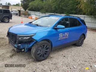 2024 Chevrolet Equinox RS с VIN 3GNAXMEG6RS208538, выставлен на аукционе Copart как лот 80208595 с пробегом 37 954 миль миль и Списание • Salvage title. История ставок и продаж доступна на DreamBid. Изображение 1.