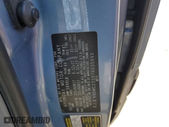 2007 Hyundai Entourage GLS с VIN KNDMC233976035993, выставлен на аукционе Copart как лот 47188275 с пробегом 241 369 миль миль и Списание • Salvage title. История ставок и продаж доступна на DreamBid. Изображение 13.