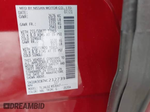 2022 Nissan Pathfinder SL с VIN 5N1DR3CB7NC212739, выставлен на аукционе IAAI как лот 42678552 с пробегом 40 884 миль миль и . История ставок и продаж доступна на DreamBid. Изображение 9.