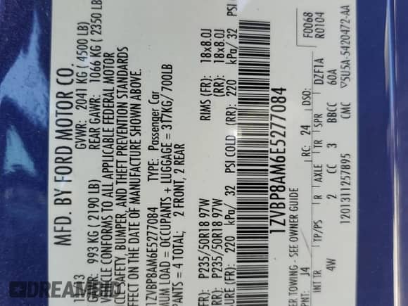 2014 Ford Mustang V6 with VIN 1ZVBP8AM6E5277084, listed as a Copart auction lot 80856605 with 115,595 mi miles and Salvage title. Bid and sale history available at DreamBid. Image 12.