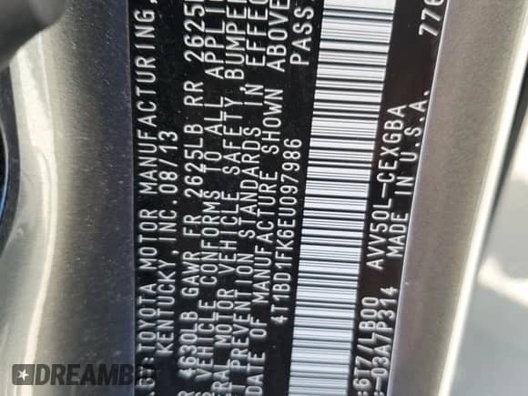 2014 Toyota Camry LE with VIN 4T1BD1FK6EU097986, listed as a Copart auction lot 70822595 with 159,238 mi miles and Salvage title. Bid and sale history available at DreamBid. Image 12.