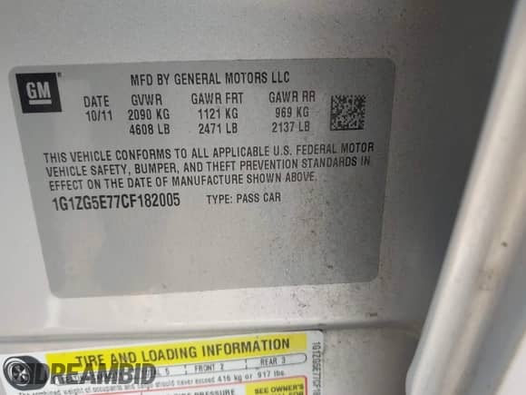 2012 Chevrolet Malibu LTZ z VIN 1G1ZG5E77CF182005, wystawiony jako IAAI lot #43173658 z przebiegiem 188 124 mil mil oraz . Historia ofert i sprzedaży dostępna na DreamBid. Obrazek 9.