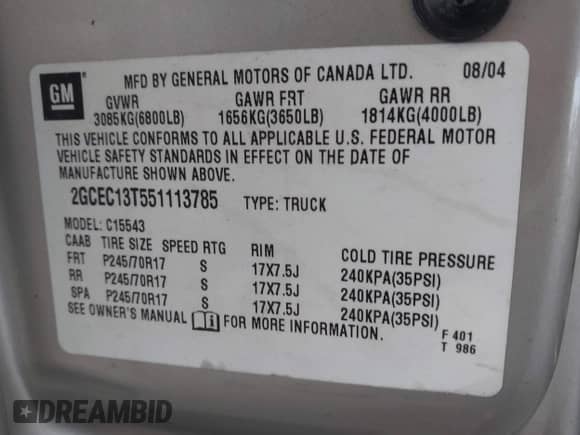 2005 Chevrolet Silverado 1500 LS z VIN 2GCEC13T551113785, wystawiony jako IAAI lot #42156343 z przebiegiem 125 581 mil mil oraz . Historia ofert i sprzedaży dostępna na DreamBid. Obrazek 9.