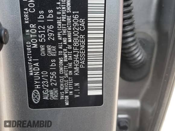 2011 Hyundai Equus Ultimate z VIN KMHGH4JF8BU029061, wystawiony jako Copart lot #53084865 z przebiegiem 96 248 mil mil oraz Szkoda całkowita • Salvage title. Historia ofert i sprzedaży dostępna na DreamBid. Obrazek 12.