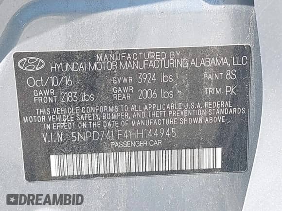 2017 Hyundai Elantra SE с VIN 5NPD74LF4HH144945, выставлен на аукционе IAAI как лот 42993108 с пробегом 65 419 миль миль и . История ставок и продаж доступна на DreamBid. Изображение 9.