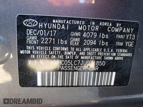 2018 Hyundai Ioniq Limited с VIN KMHC05LC7JU071850, выставлен на аукционе Copart как лот 66683455 с пробегом 159 711 миль миль и Чистый • Clean title. История ставок и продаж доступна на DreamBid. Изображение 12.